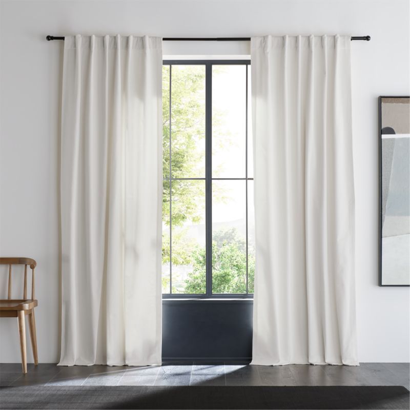 Ivory Cotton Velvet Window Curtain Panel with Lining 48"x120" added by Spoak Member