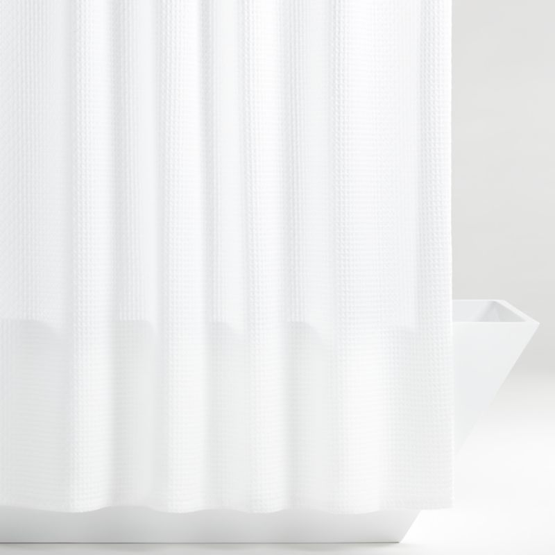 Organic Cotton Waffle White Shower Curtain added by Spoak Member