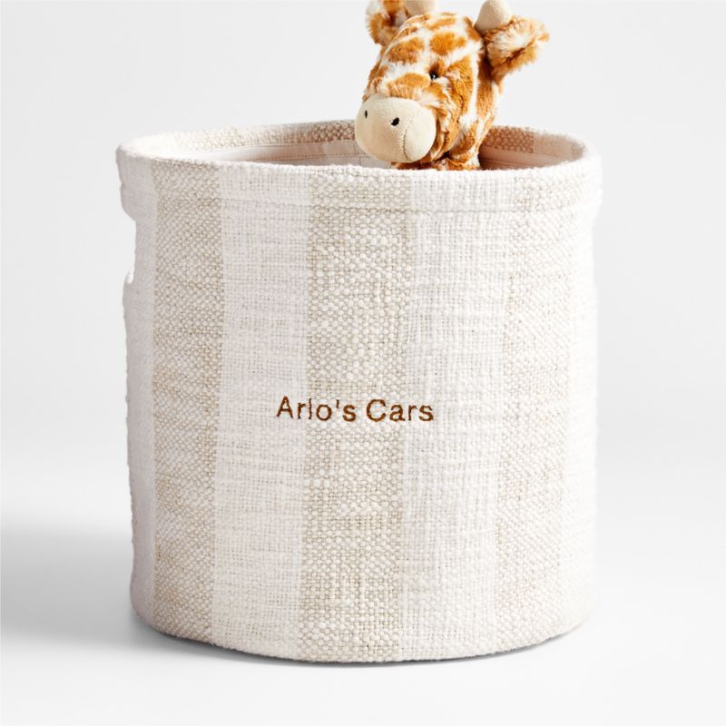 Cove Stone Tan Organic Cotton Striped Shelf Storage Bin added by Spoak Member