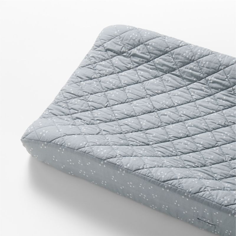 Cozy Cloud Twinkle Mist Blue Washed Organic Cotton Baby Changing Pad Cover added by Spoak Member