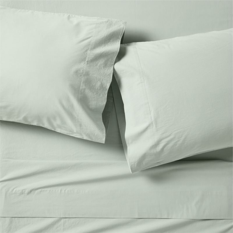 Cozy Cloud Muted Teal Washed Organic Cotton Kids Queen Sheet Set added by Spoak Member