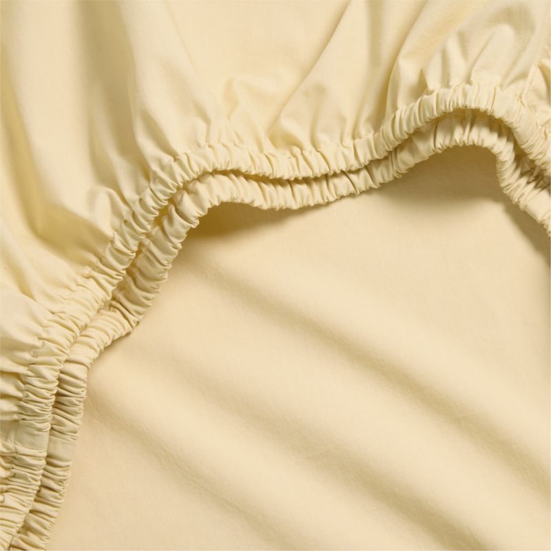 Cozy Cloud Straw Yellow Washed Organic Cotton Baby Crib Fitted Sheet added by Spoak Member