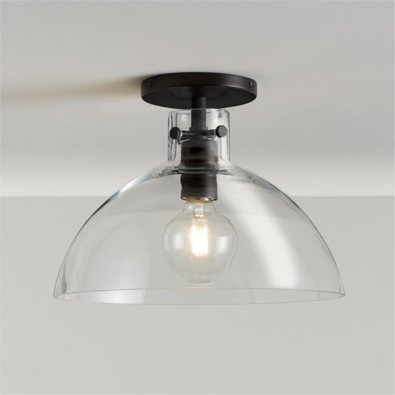 Dakota Black Flush Mount Light with Large Clear Glass Dome added by Spoak Member