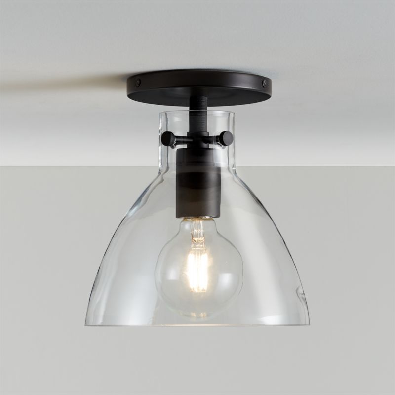 Dakota Black Flush Mount Light with Small Clear Glass Dome added by Spoak Member