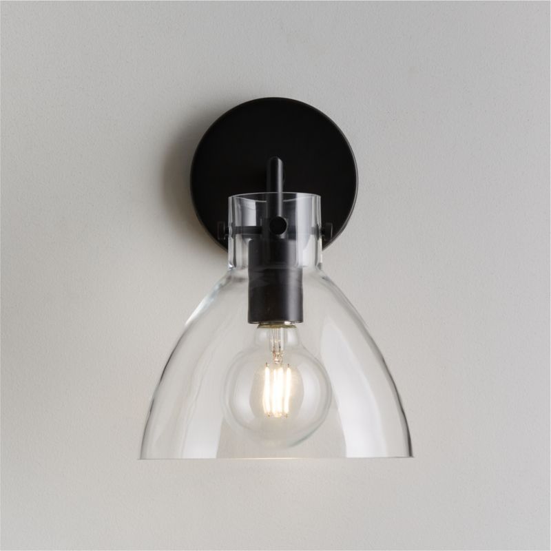 Dakota Black Sconce Light with Small Clear Glass Dome added by Spoak Member