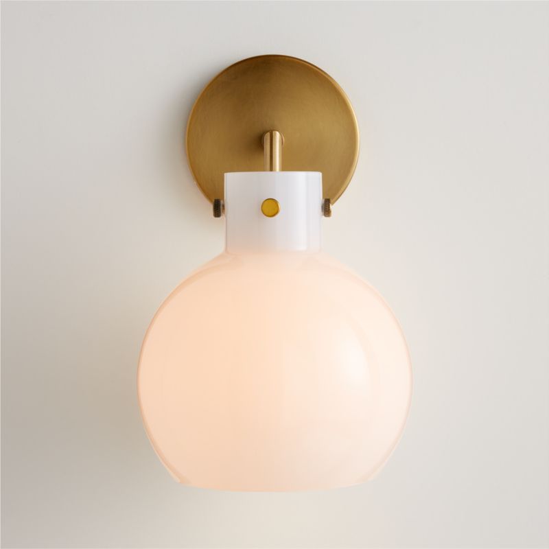 Dakota Brass Sconce Light with Small Milk Glass Globe added by Spoak Member