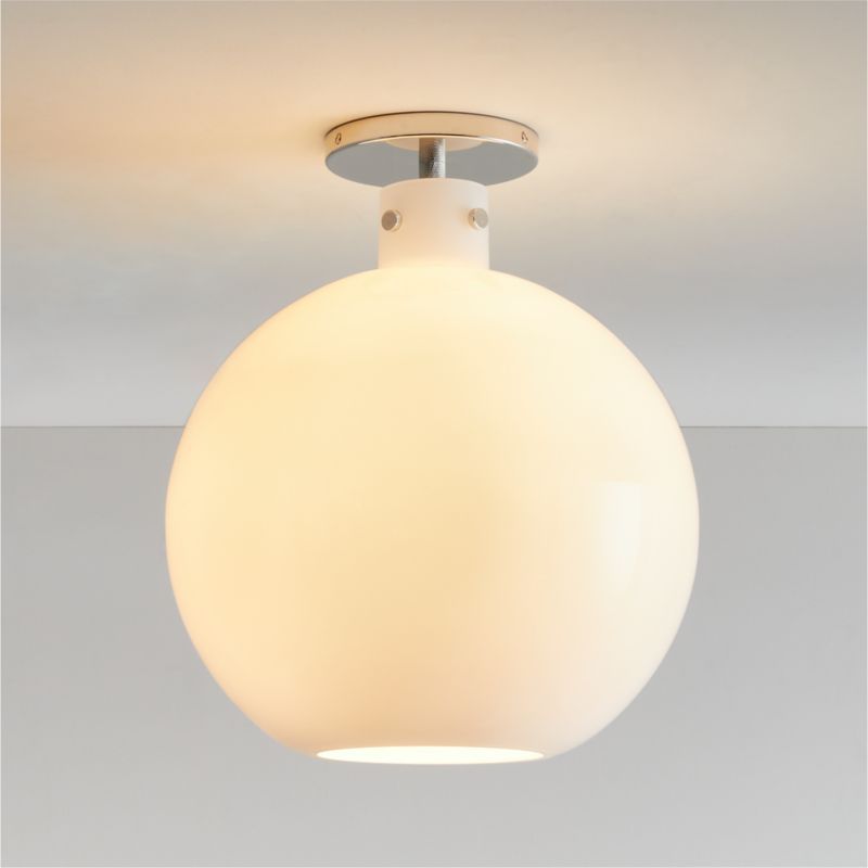 Dakota Chrome Flush Mount Light with Large Milk White Glass Globe added by Spoak Member