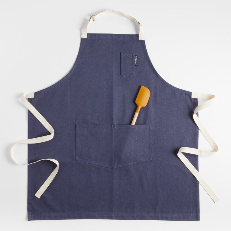 Indigo Organic Cotton Kitchen Apron with Pockets added by Spoak Member