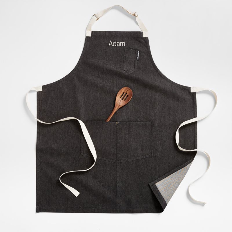 Black Organic Cotton Kitchen Apron with Pockets added by Spoak Member