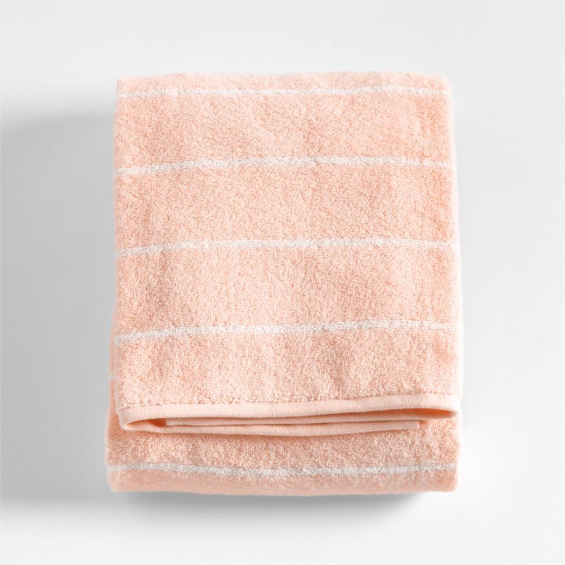 Dorm Turkish Organic Cotton Pale Pink Striped Bath Towel added by Spoak Member
