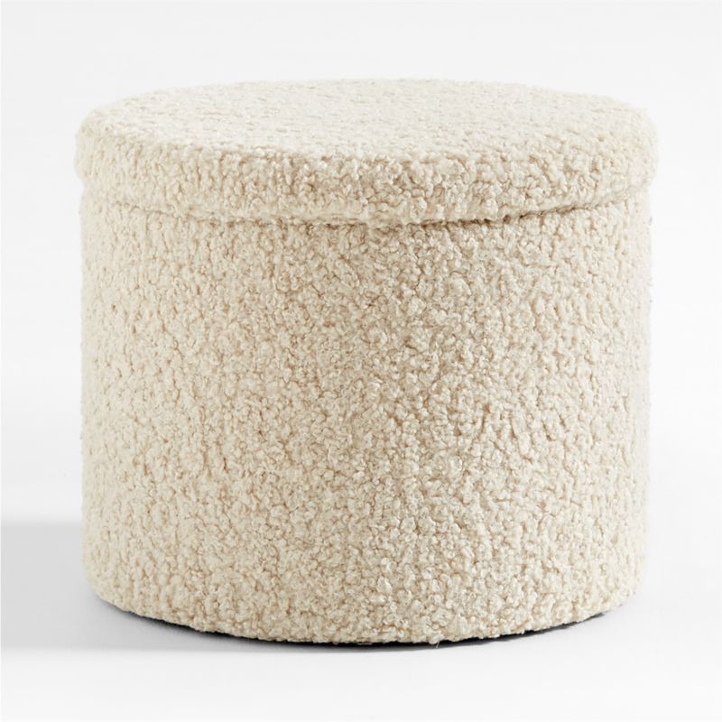 Dot Cream White Sherpa Kids Storage Ottoman and Stool added by Spoak Member