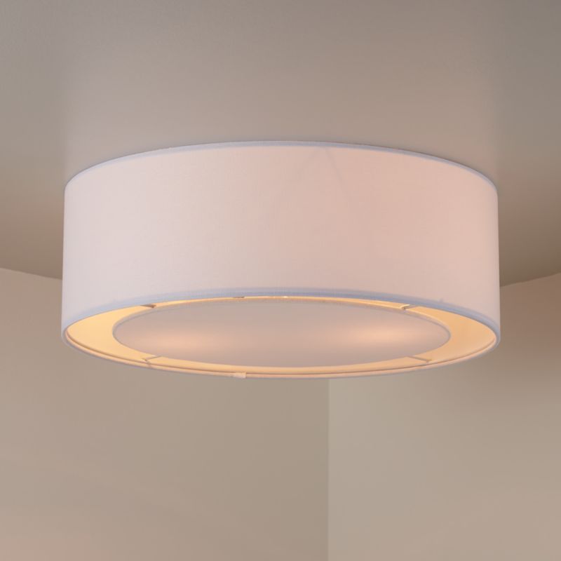 White Drum Linen Shade 18" Kids Flush Mount Ceiling Light added by Spoak Member