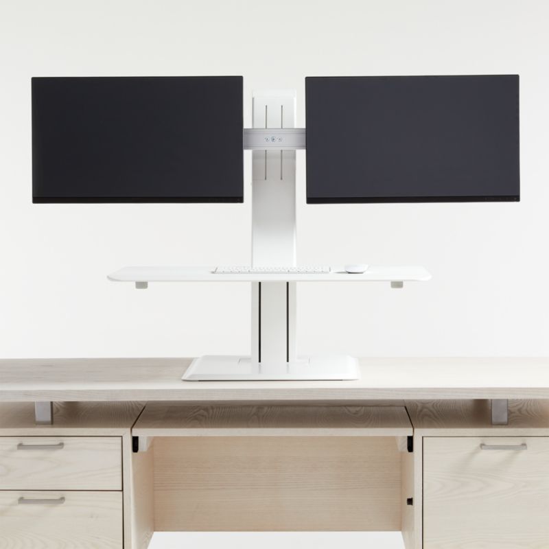 Humanscale ® White Dual Monitor Quickstand Eco Standing Desk Converter added by Spoak Member