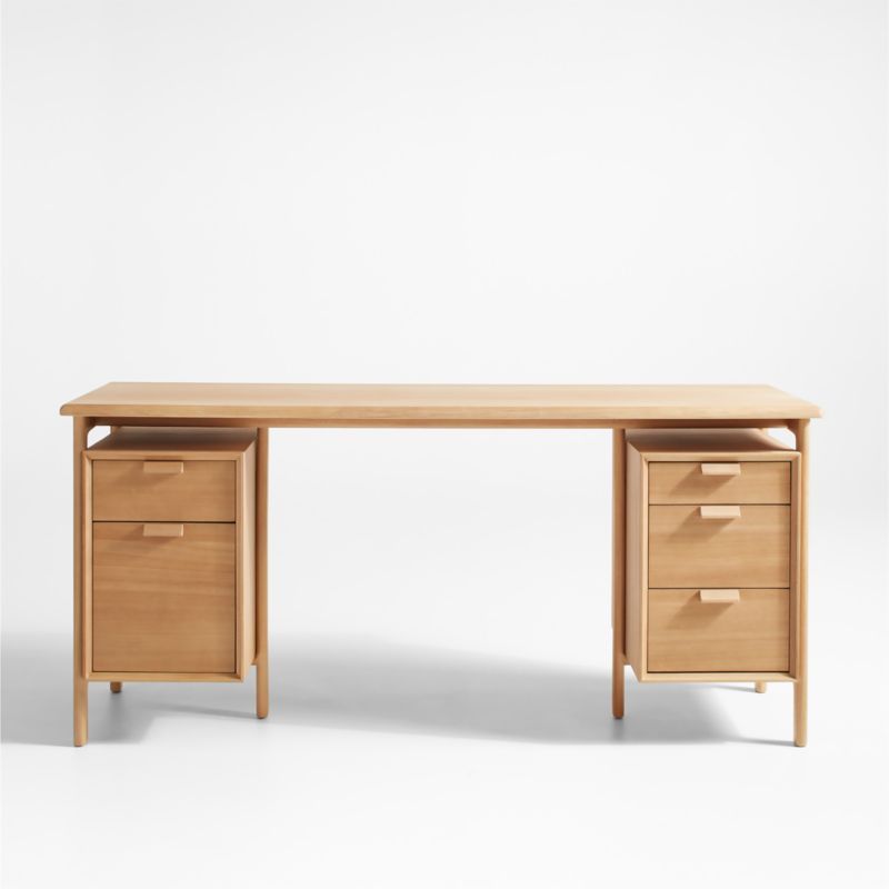 Elias 66" Natural Elm Wood Desk with File Cabinet added by Spoak Member