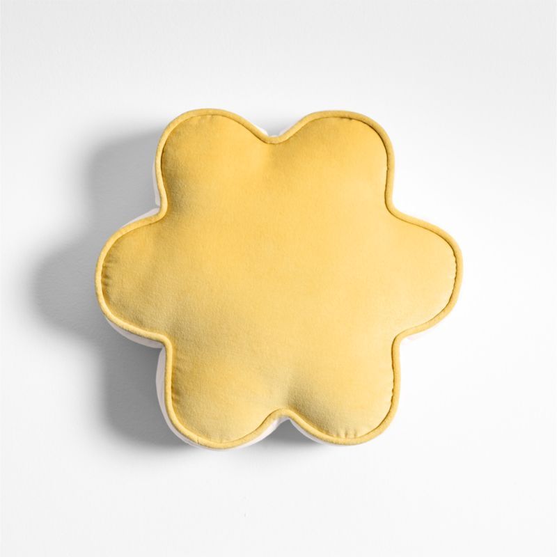 Ella Organic Cotton Velvet Lemon Sorbet Yellow Flower Throw Pillow added by Spoak Member