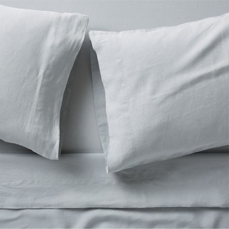 New Natural EUROPEAN FLAX ™-certified Linen Mist Blue King Bed Sheet Set added by Spoak Member