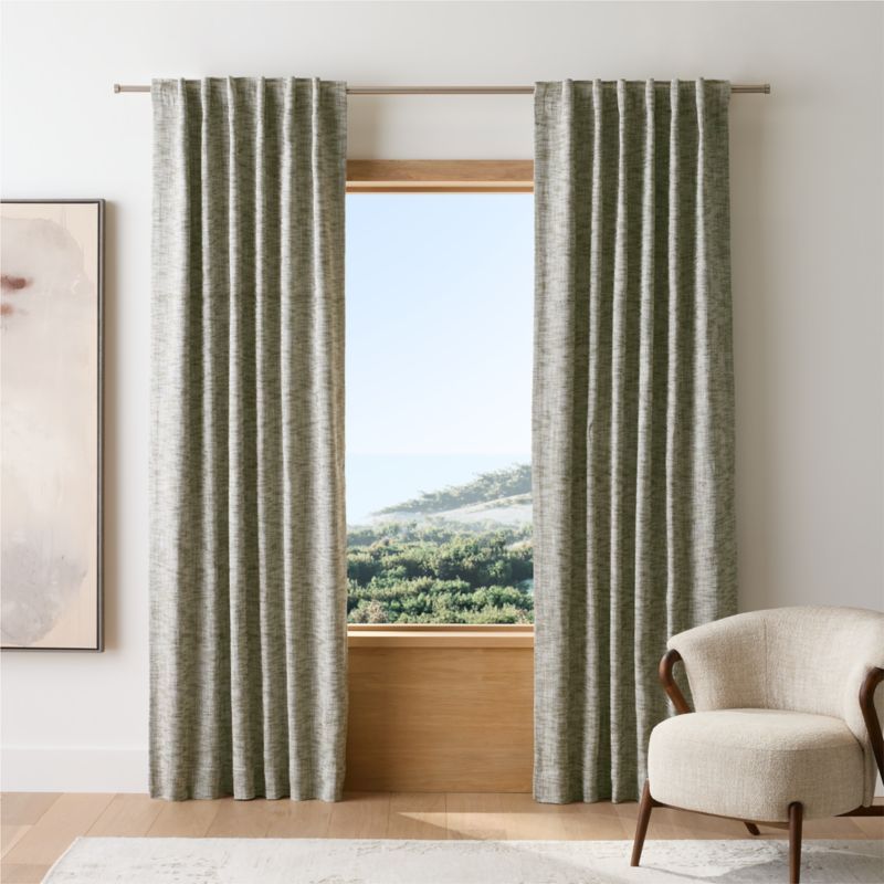 EUROPEAN FLAX ™-Certified Textured Linen Burnt Green Blackout Window Curtain Panel 48"x120" added by Spoak Member