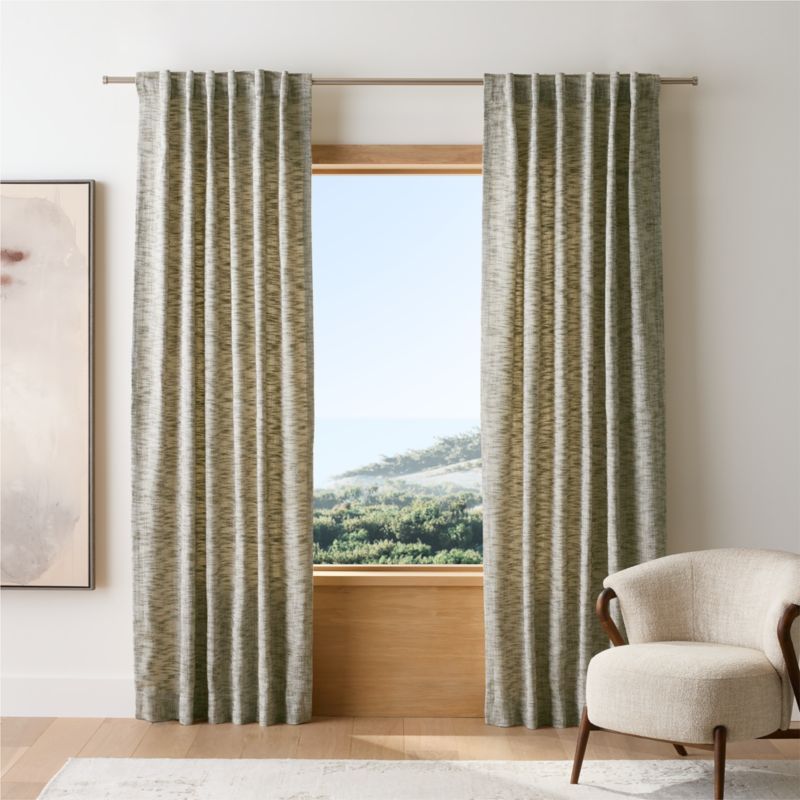 EUROPEAN FLAX ™-Certified Textured Linen Burnt Green Window Curtain Panel 48"x96" added by Spoak Member