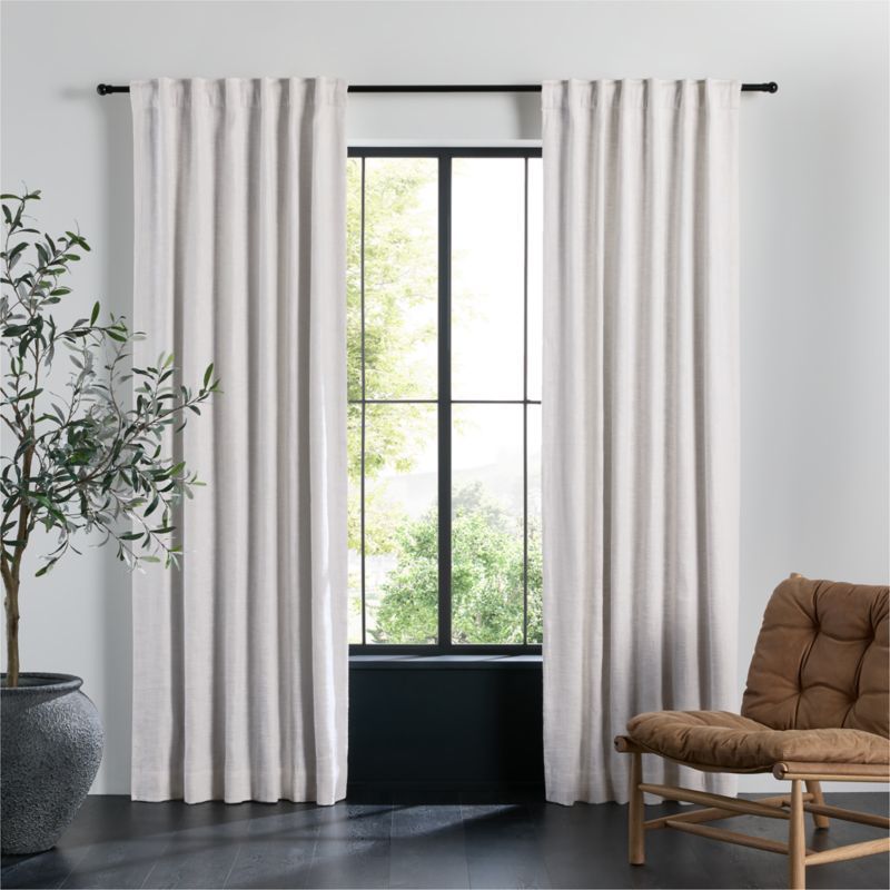 EUROPEAN FLAX ™-Certified Textured Linen Crisp White Blackout Window Curtain Panel 48"x84" added by Spoak Member