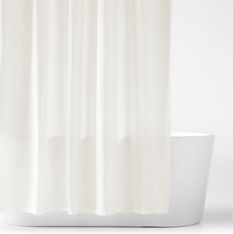 Crisp White EUROPEAN FLAX ™-Certified Linen Shower Curtain added by Spoak Member