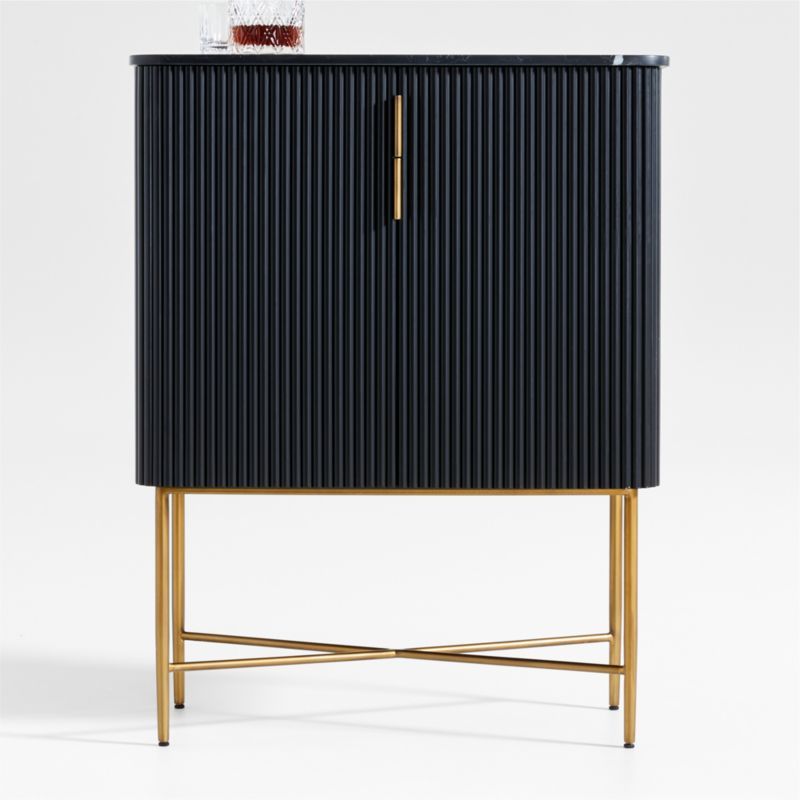 Fayette Black Nero Marquina Fluted Bar Cabinet added by Spoak Member