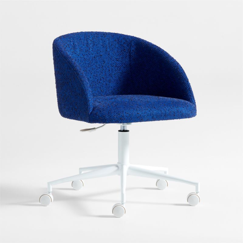 Finch Cobalt Blue Boucle Kids Desk Chair with White Base added by Spoak Member