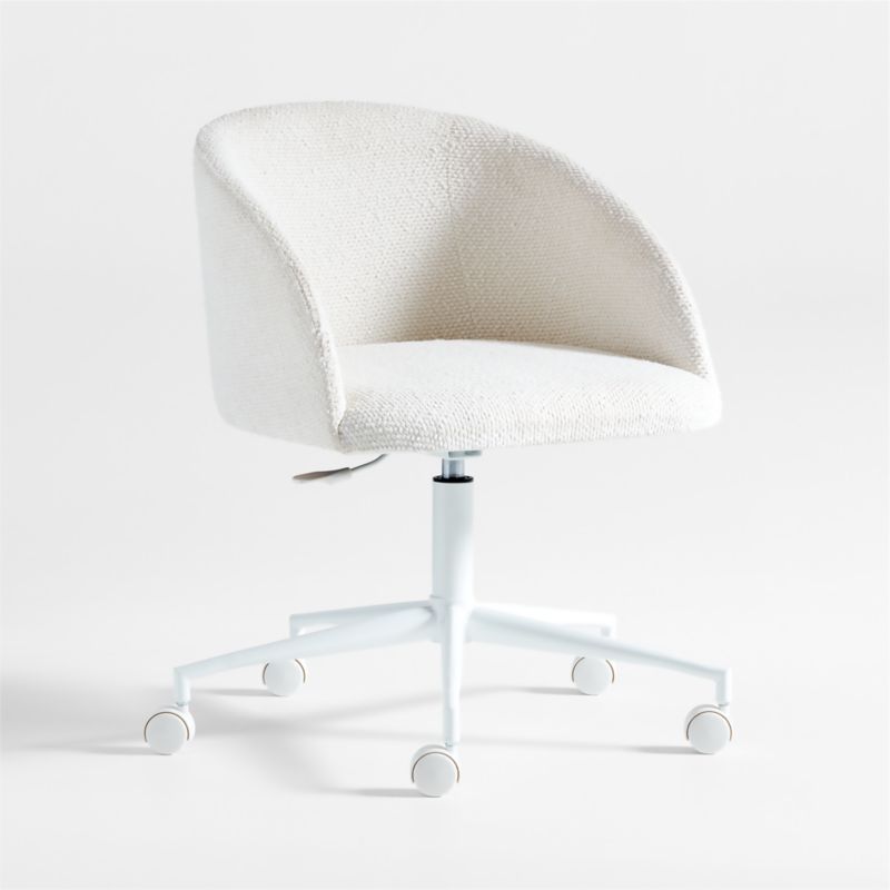 Finch Cream Boucle Kids Desk Chair with White Base added by Spoak Member