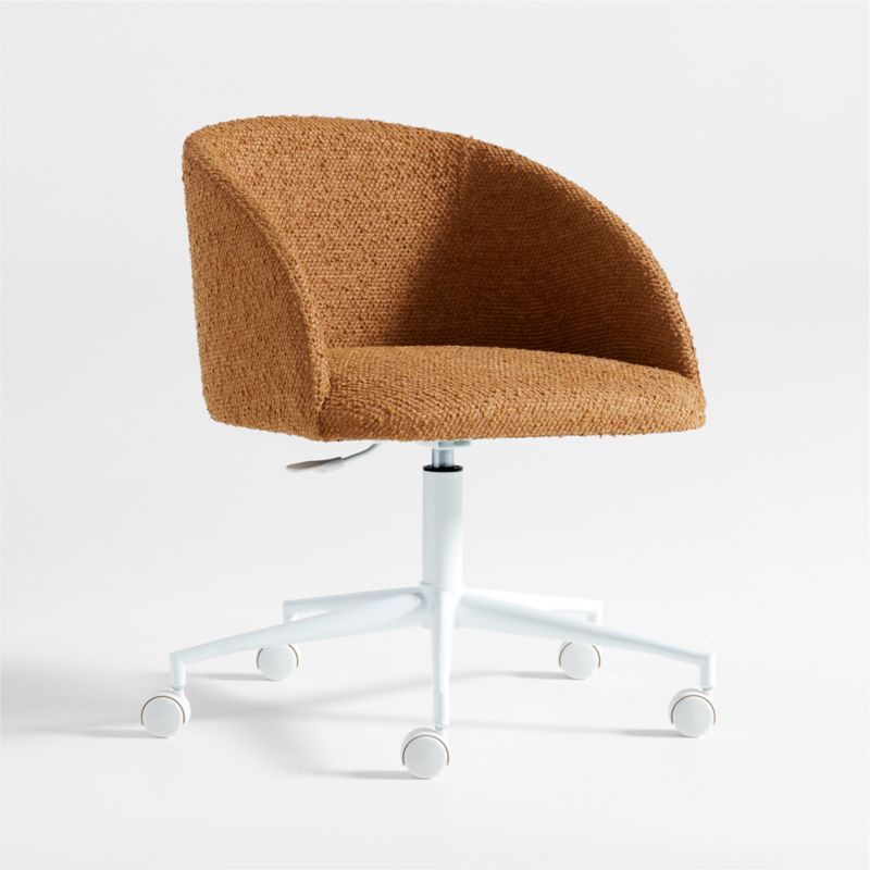 Finch Maple Brown Boucle Kids Desk Chair with White Base added by Spoak Member