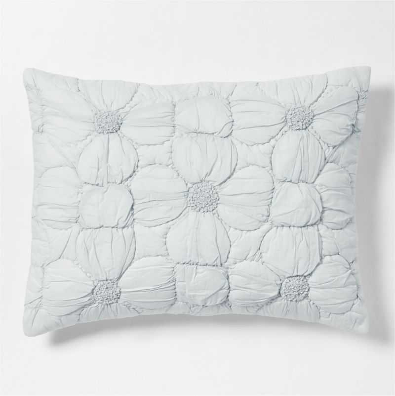 Flora Voile Organic Cotton Textured Pale Blue Standard Bed Pillow Sham added by Spoak Member