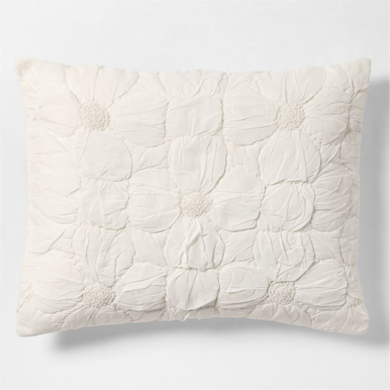 Flora Voile Organic Cotton Textured Pampas Ivory Standard Bed Pillow Sham added by Spoak Member