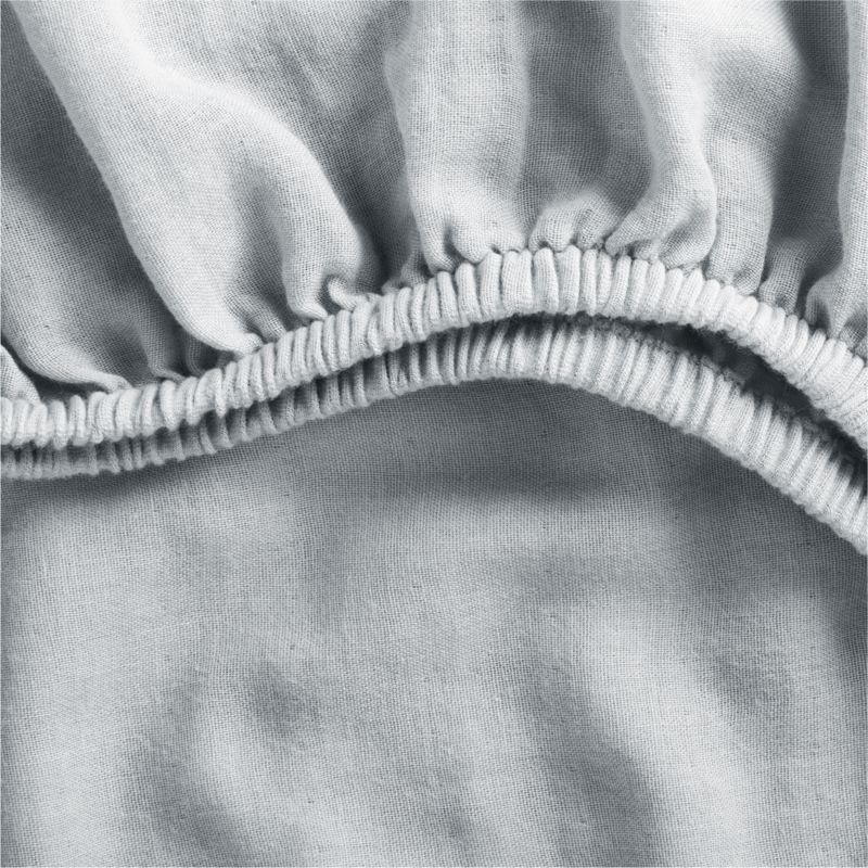 Supersoft Mist Blue Organic Cotton Gauze Baby Crib Fitted Sheet added by Spoak Member