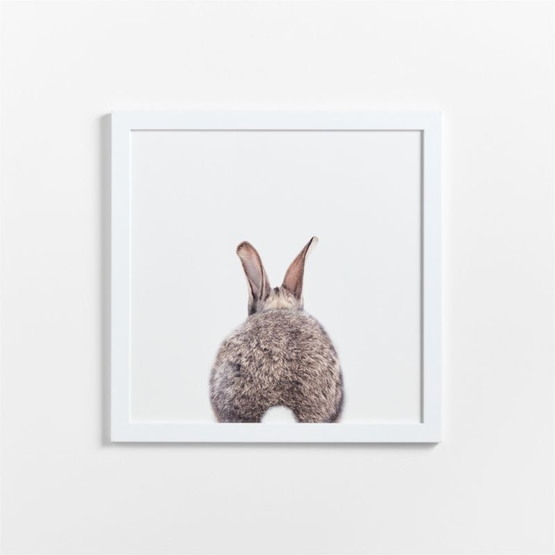 Baby Bunny Tail White Wood Framed Wall Art Print added by Spoak Member
