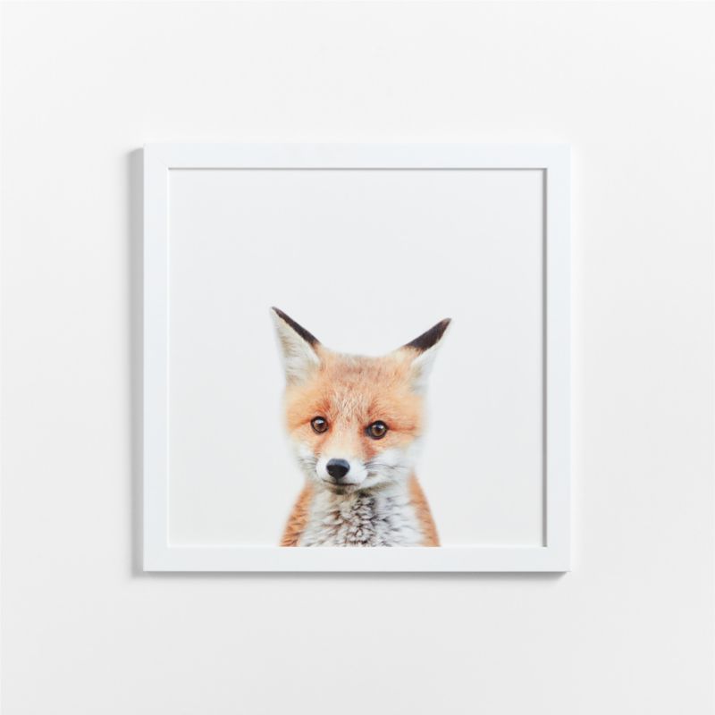 Baby Fox White Wood Framed Wall Art Print added by Spoak Member