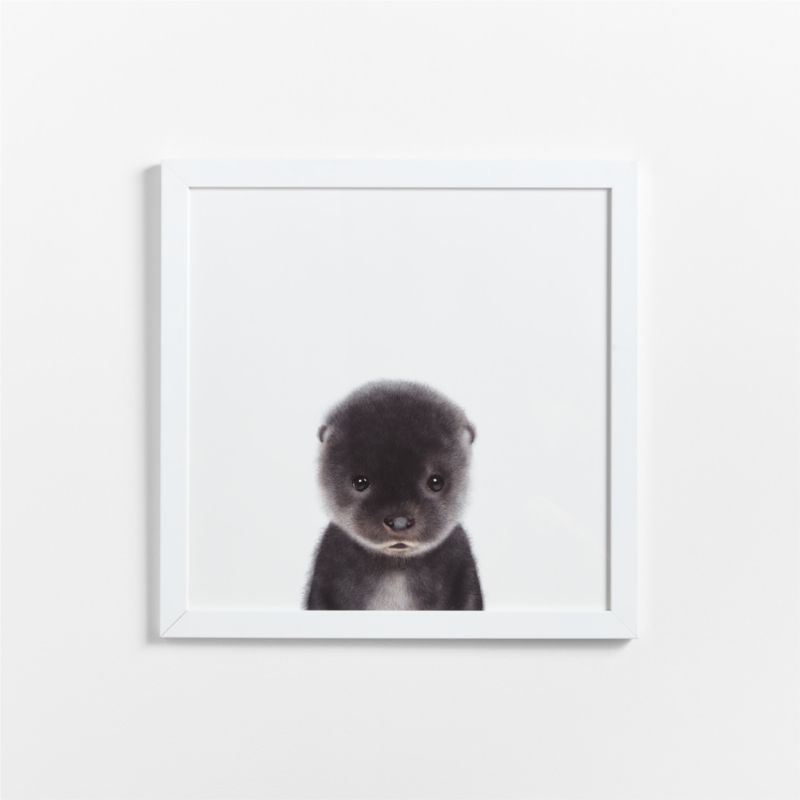 Baby Sea Otter White Wood Framed Wall Art Print added by Spoak Member