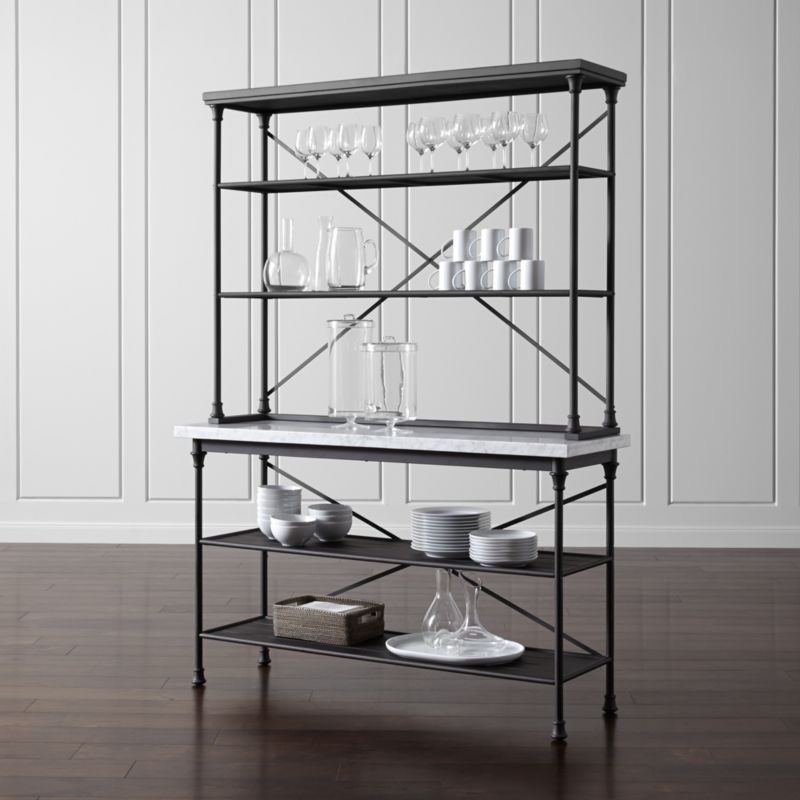 French Kitchen White Marble Bakers Rack with Hutch + Reviews | Crate & Barrel added by Spoak Member