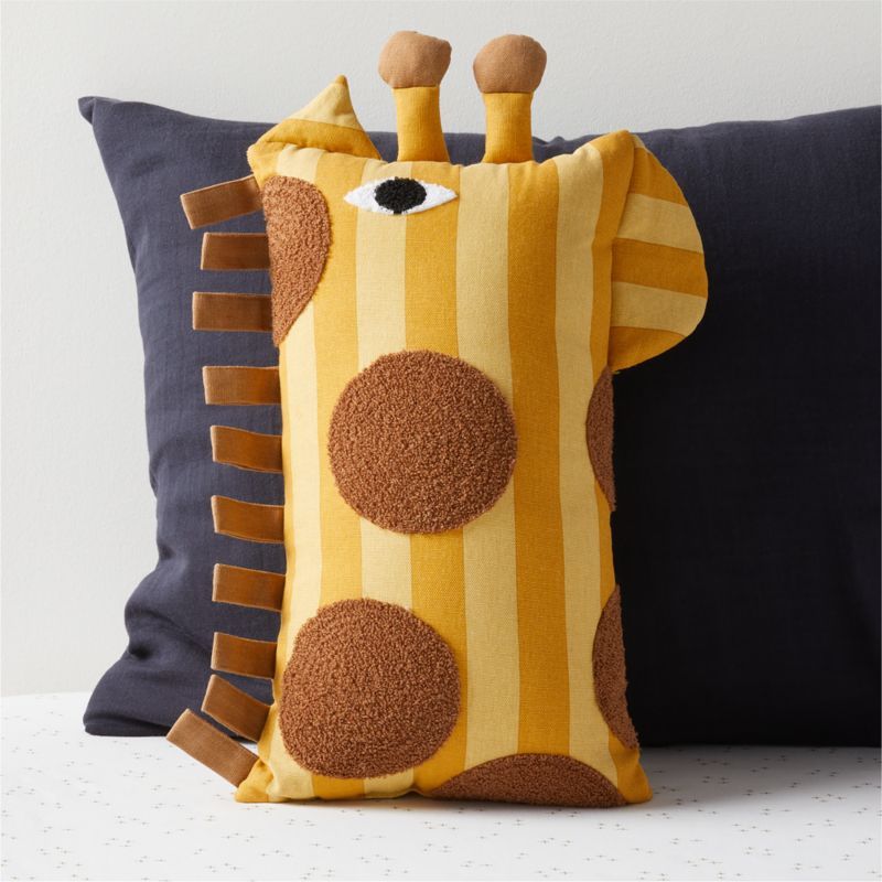 Giraffe Face Striped Embroidered Kids Throw Pillow added by Spoak Member