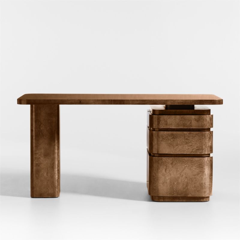 Greye 60" Burl Wood Desk with Swivel Drawers added by Spoak Member