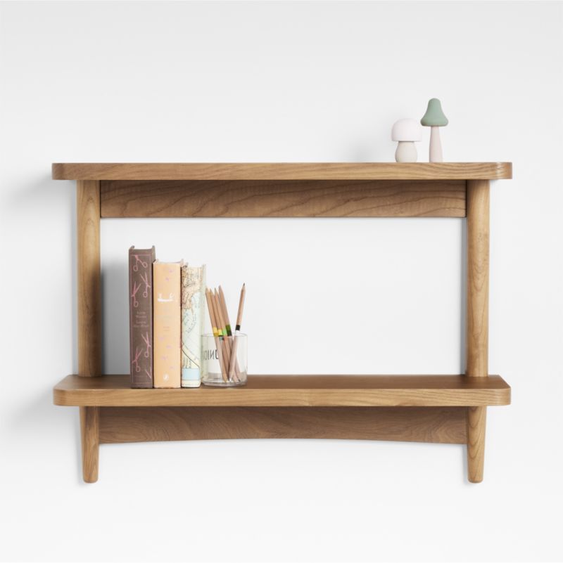 Hampshire Natural Brown Wood 2-Tier Kids Wall Shelf added by Spoak Member