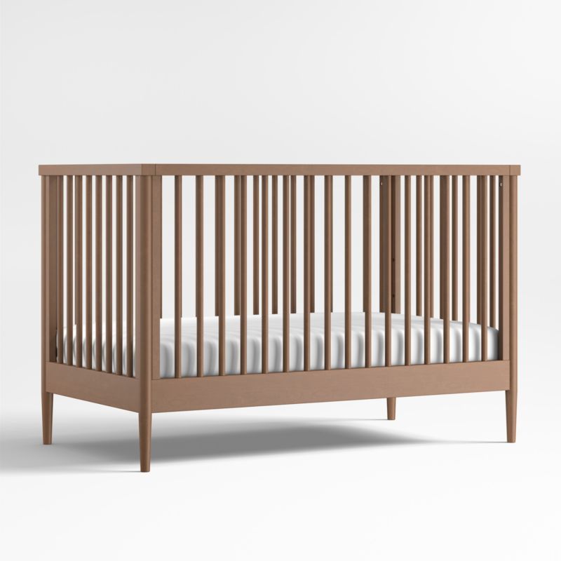 Hampshire Natural Brown Wood Convertible Baby Crib with Toddler Bed Rail added by Spoak Member