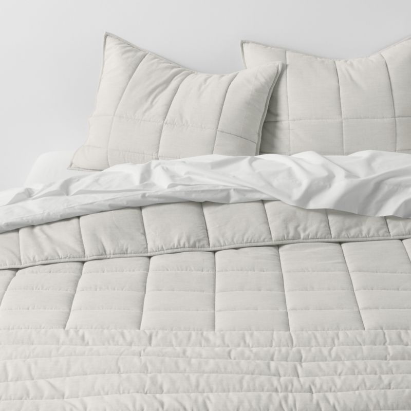 Organic Cotton Heathered Grey Grid Full/Queen Comforter added by Spoak Member