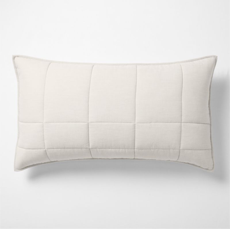 Organic Cotton Heathered Grey Grid King Bed Pillow Sham added by Spoak Member