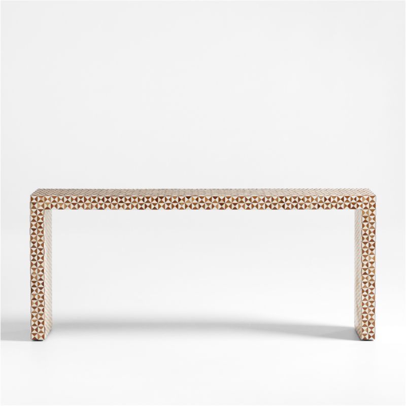 Intarsia 72" Rectangular Mosaic Teak Wood Console Table added by Spoak Member