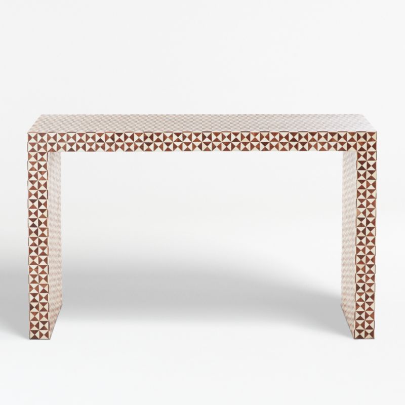 Intarsia 50" Rectangular Mosaic Teak Wood Console Table added by Spoak Member