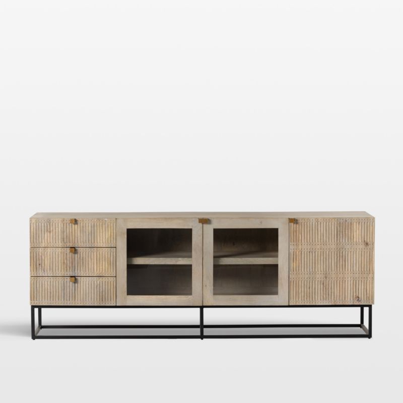 Ivan 79" Light Wash Mango Wood Media Console with Drawers added by Spoak Member