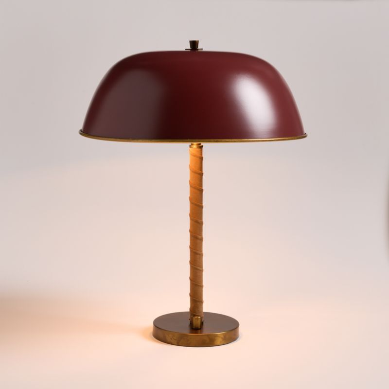 Dalton Brown Suede and Metal Dome Table Lamp by Jake Arnold 19.75" added by Spoak Member