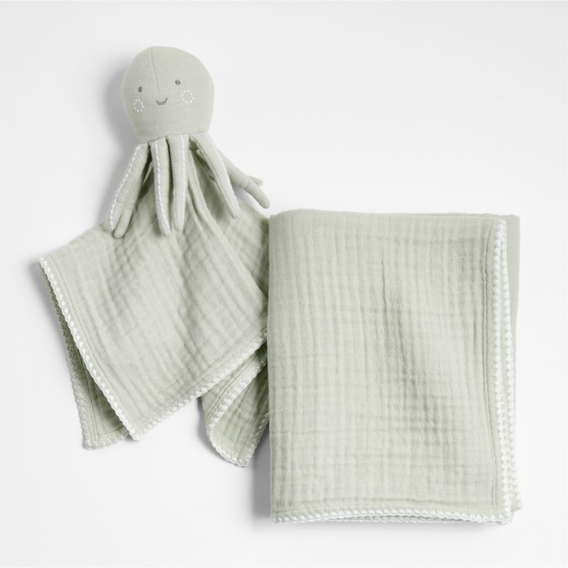 Sunny Green Octopus Lovey + Baby Stroller Blanket Set by Jake Arnold added by Spoak Member