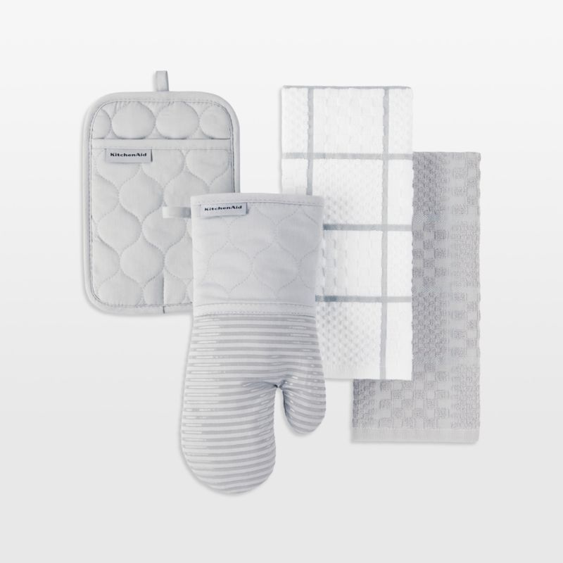 KitchenAid Matte Grey Quilted Cotton Terry Cloth Oven Mitt, Pot Holder, Kitchen Towel, Set of 4 added by Spoak Member