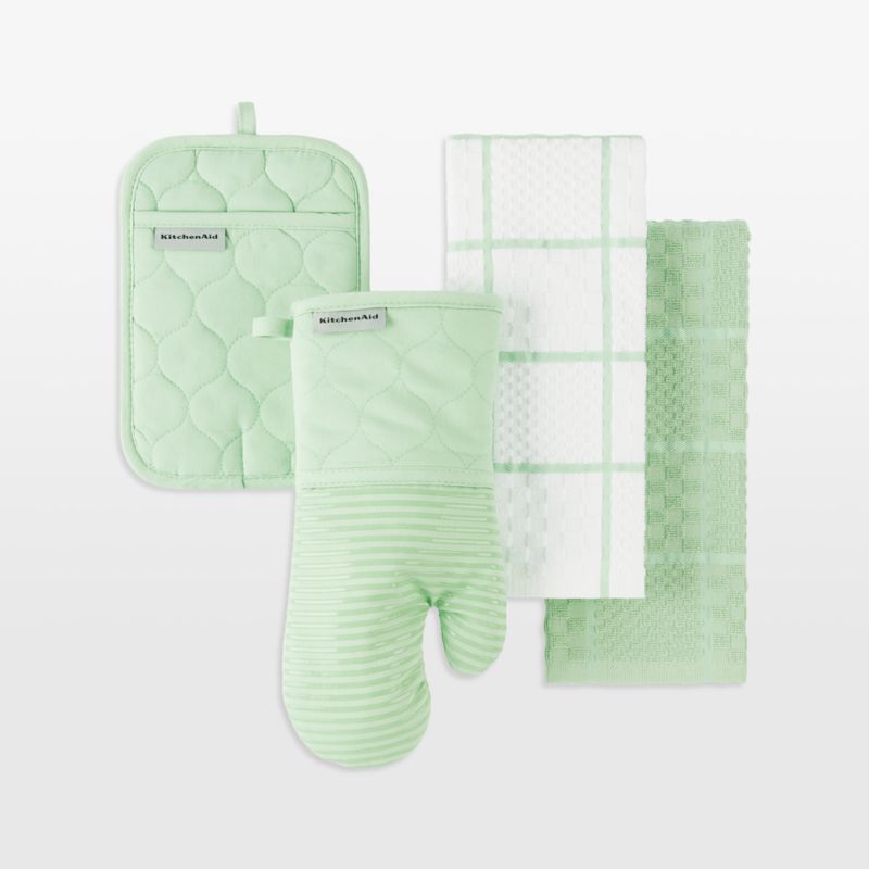 KitchenAid Pistachio Quilted Cotton Terry Cloth Oven Mitt, Pot Holder, Kitchen Towel, Set of 4 added by Spoak Member