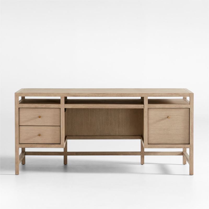 Keane 65" Weathered Natural Wood Desk with Outlets added by Spoak Member