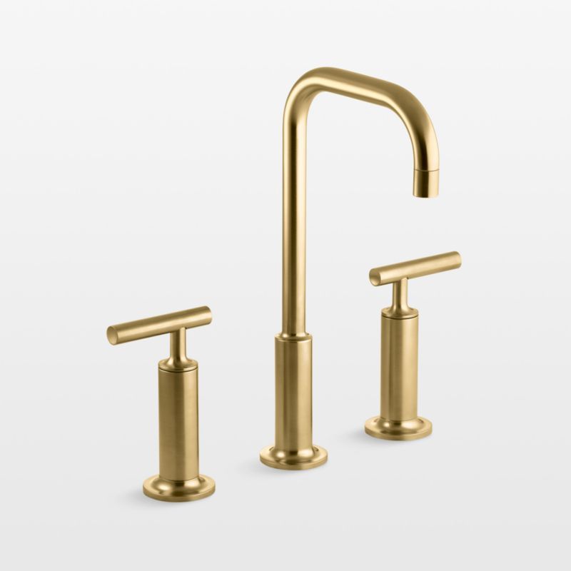 Kohler ® Purist ® Widespread Brushed Brass Gooseneck Bathroom Sink Faucet added by Spoak Member